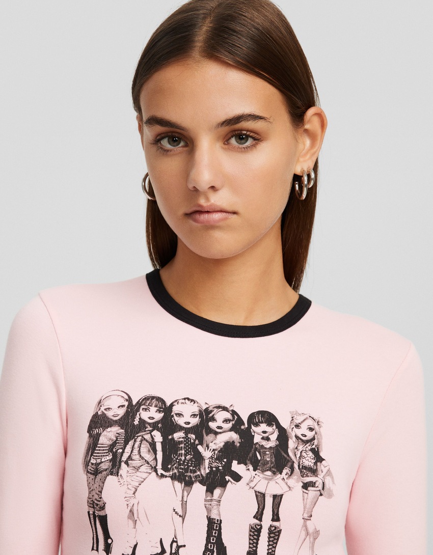 Camiseta de manga comprida com estampa Monster High