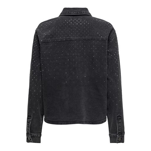 ONLY Cassie Rhinestone Denimskjorte, Washed Black, L