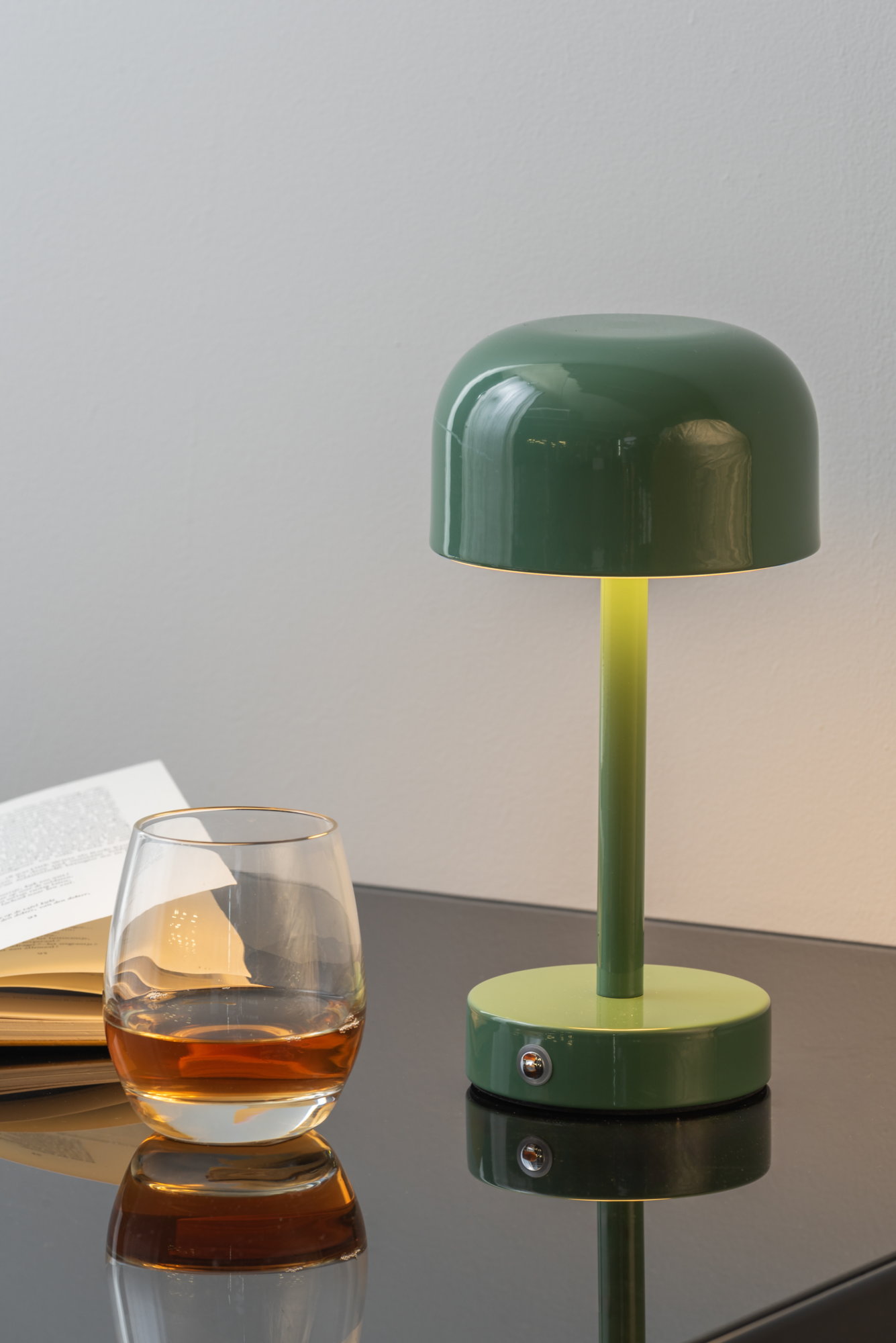 Table lamp James LED iron shiny jungle green