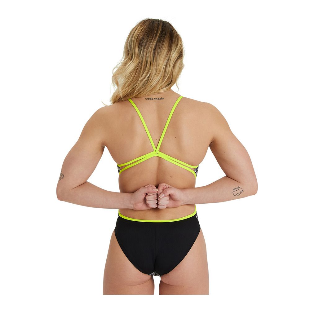 Arena CRAZY - Maillot de bain 1 pièce Femme black/soft green