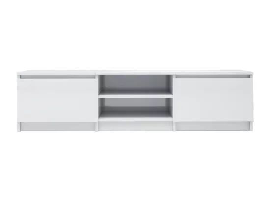 Meuble TV Blanc brillant 140x40x35,5 cm Aggloméré
