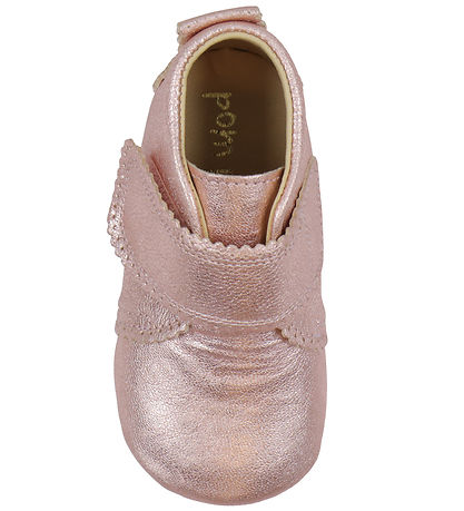 Pom Pom Leder-Krabbelschuhe - Anfänger Klettband Jakobsmuscheln