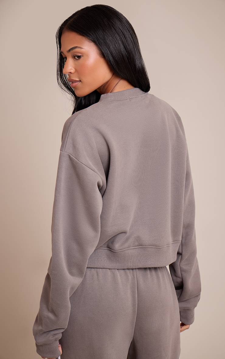 Charbon Sweat-shirt Court Imprimé Sports Club Tall