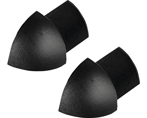 DURAL buitenhoekstuk, Durondell, mat zwart, 8 mm, 2 stuks
