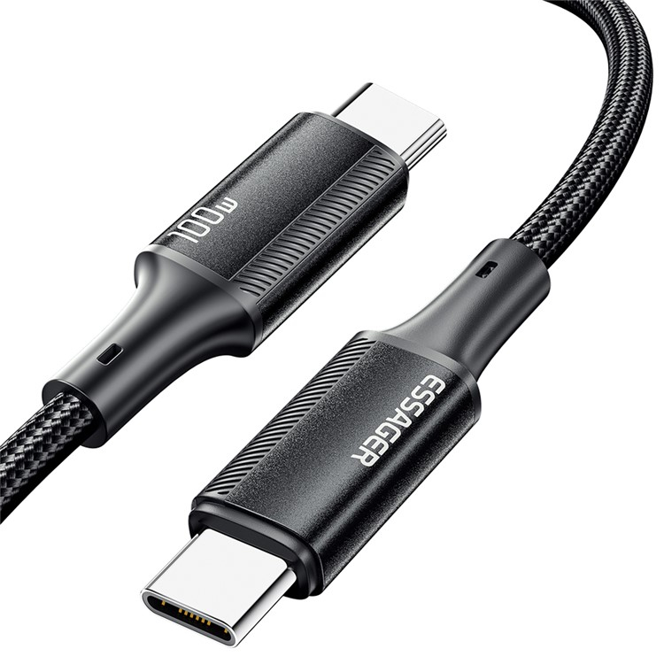 (3m) 100W USB C auf USB C Ladekabel Nylon Datenkabel Power Delivery - Schwarz