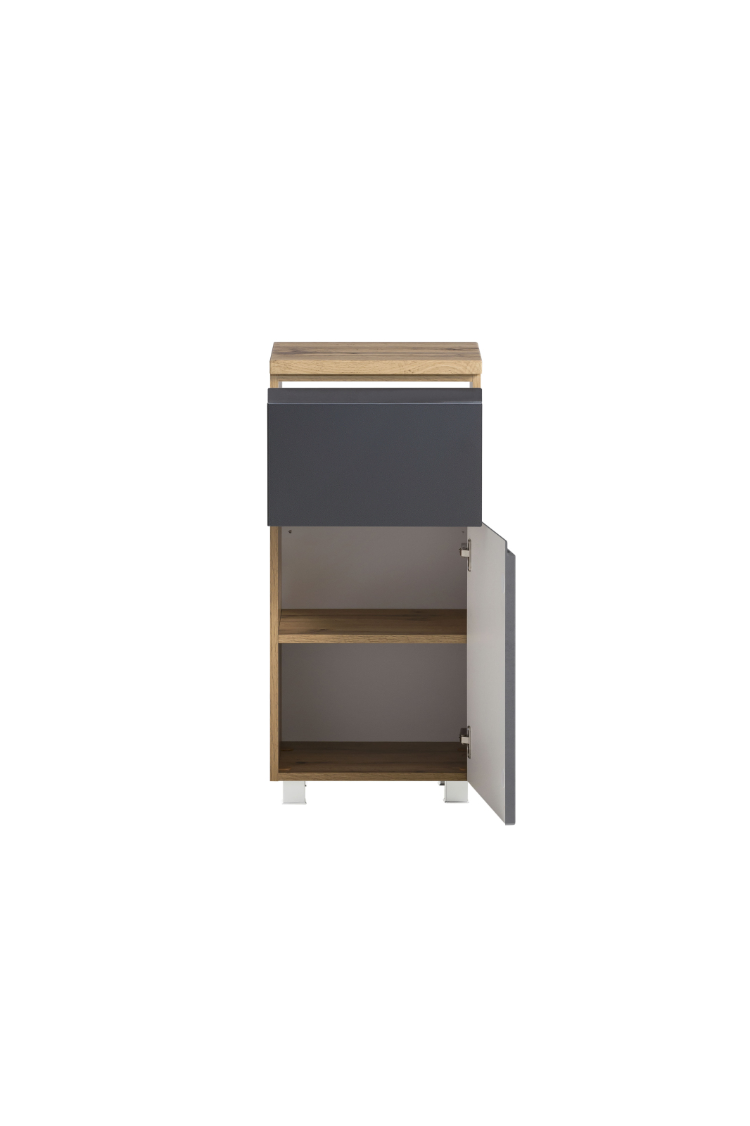 Unterschrank - Wotaneiche - grau matt - 40 cm