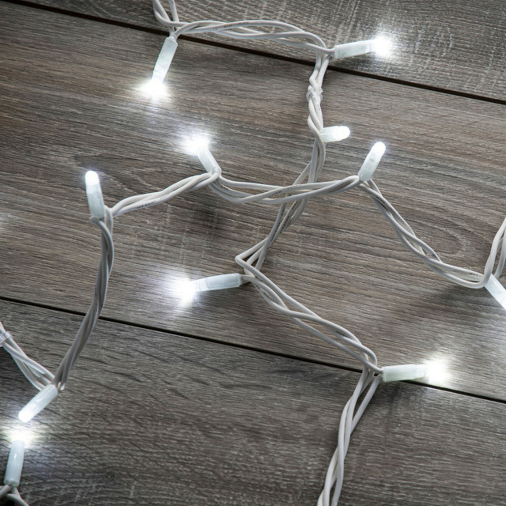 Guirlande scintillante l12m 120 led blanc froid - prolongeable - qualité professionnelle - int/ext - chromex