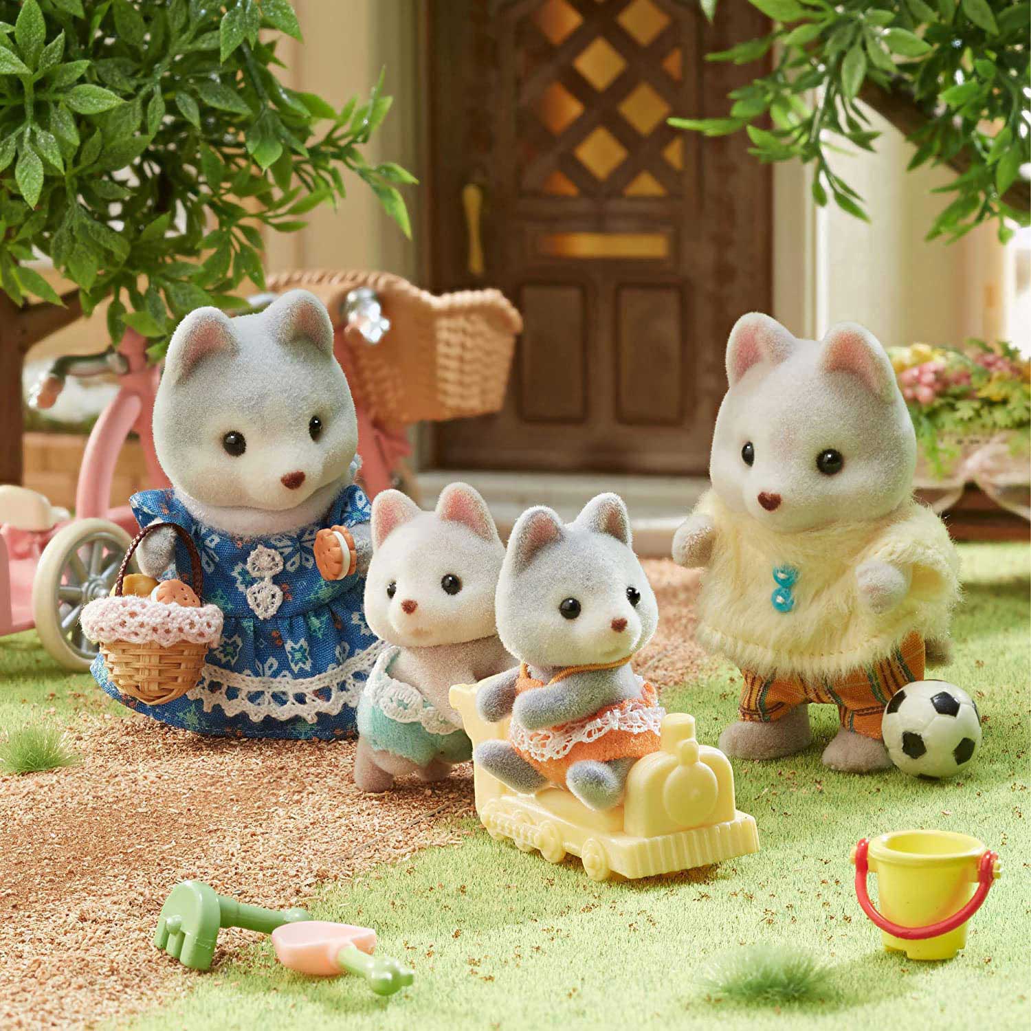 Sylvanian Families 5637 Tandem Fiets Set- Husky Zus en Broer