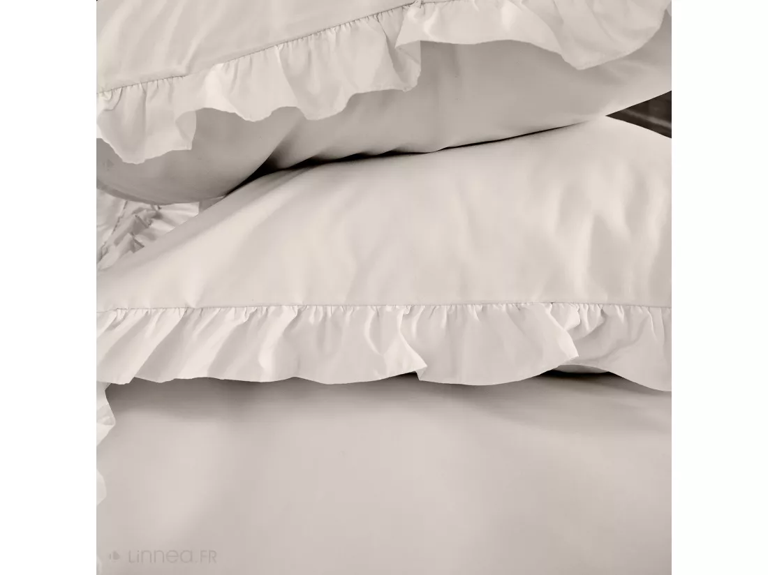 Parure de lit 240x220 FALBALA polyester microfibre Beige