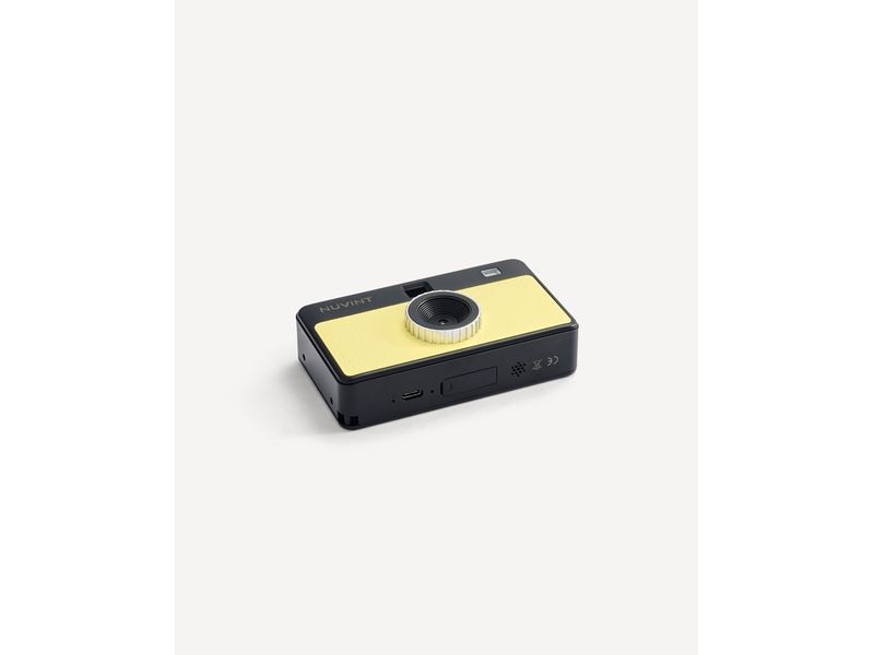 Nuvint Digitalkamera Weiches Gelb Bildschirmlose Digitalkamera, die wie eine analoge Kamera aussieht