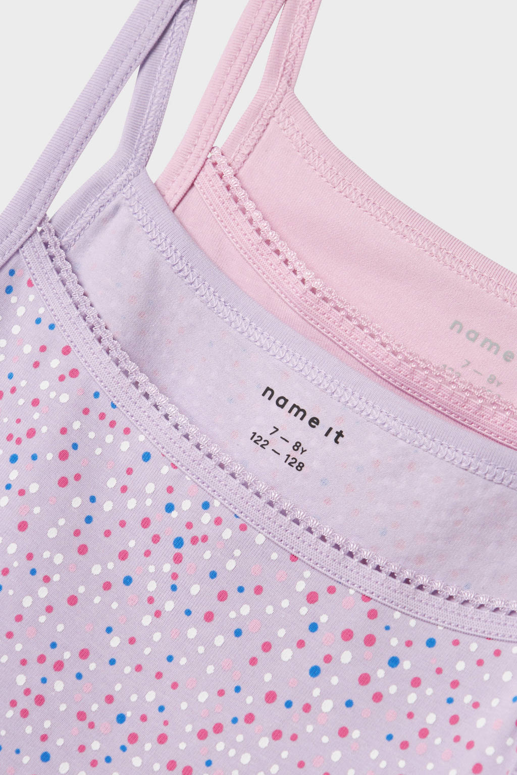 singlet NKFSTRAP TOP DOT - set van 2 roze/lila