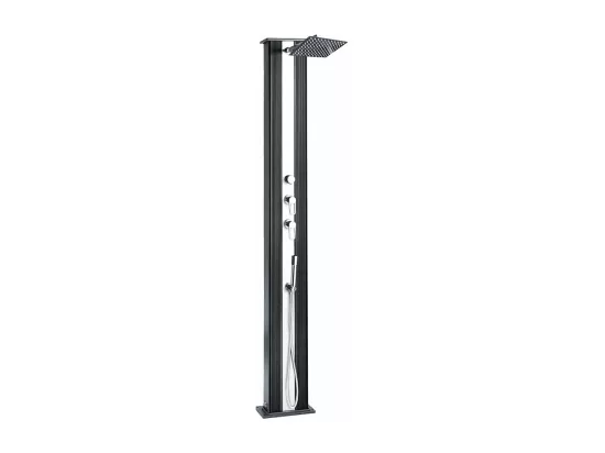 Douche solaire 40 L Dada Straight Anthracite habillage aluminium brossé - Formidra