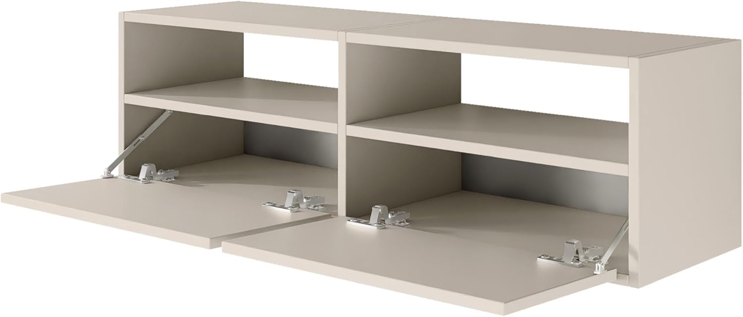 Selsey TV Lowboard - Kaschmir Farbe Moderne Fernseher Kommode 100 x 30 x 30 cm (BxTxH) TV Unterschrank für Wohnzimmer Schrank mit Klappen Push to Open Lowboard Hängend TV Cabinet Wandmontage