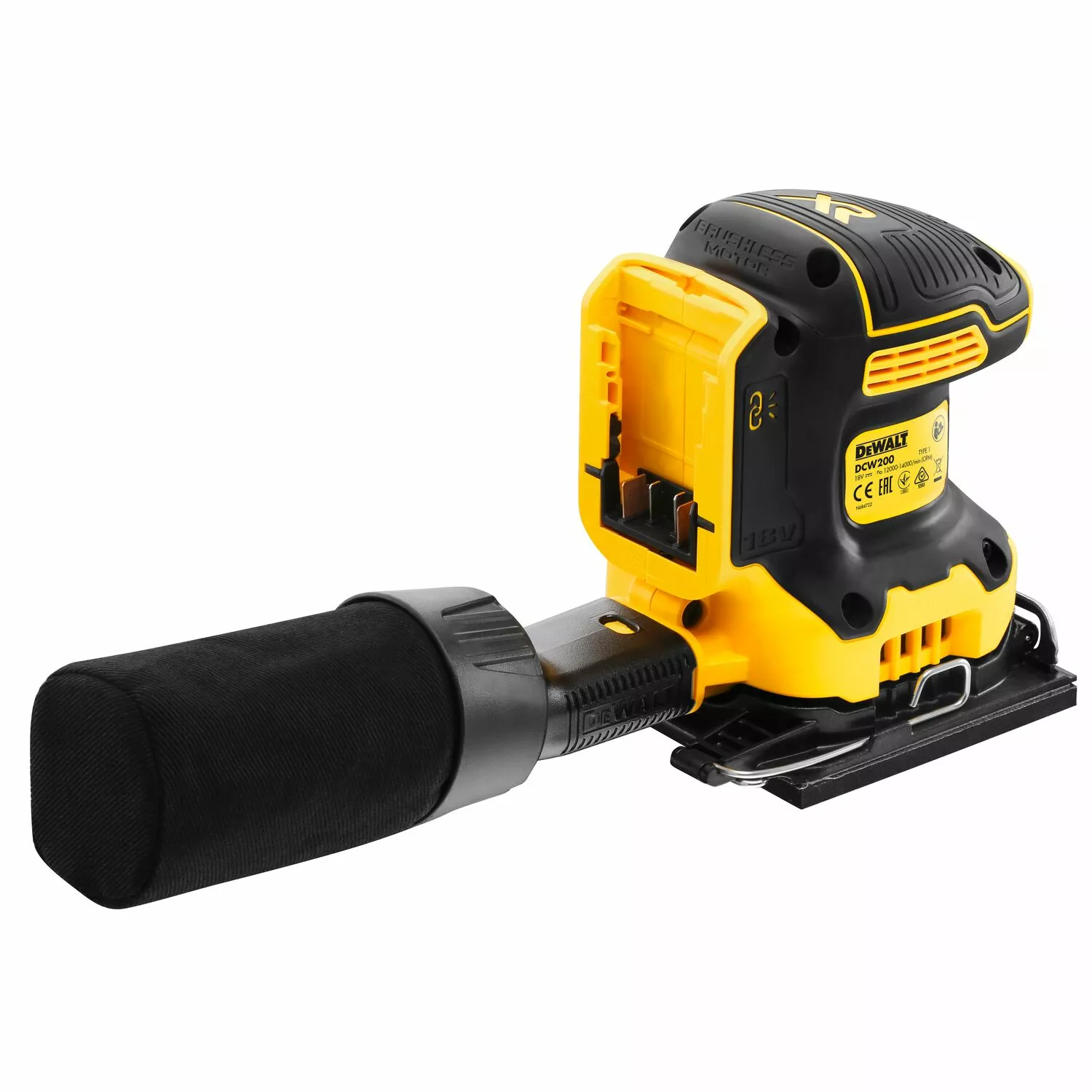DeWALT DCW200P2 18V Li-ion XR Accu Vlakschuurmachine set (2x 5.0Ah) in TSTAK koffer