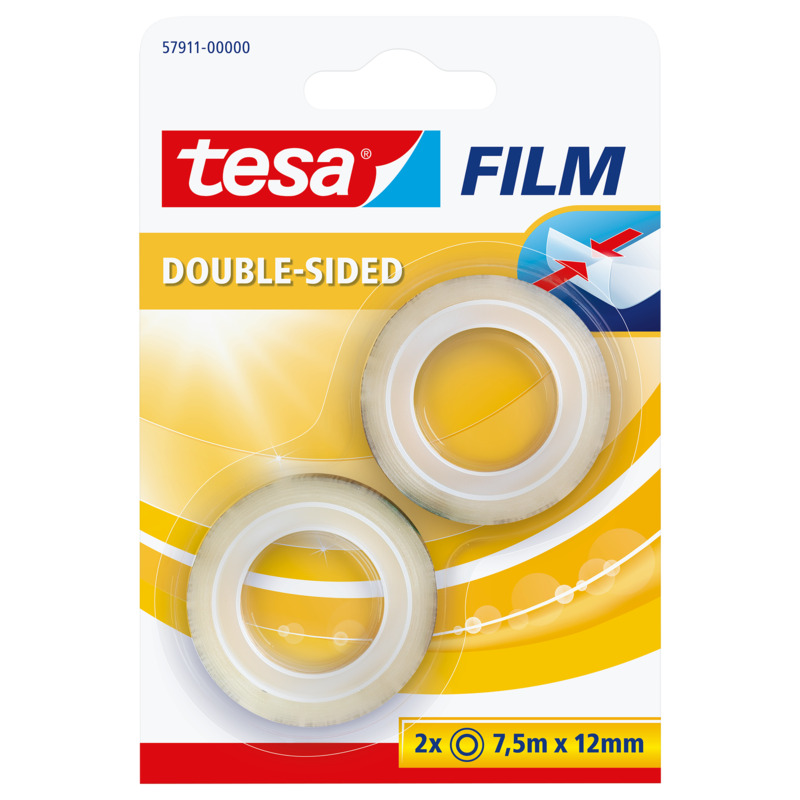 Tesa doppelseitiges Klebeband, 2 Stück, 12 mm x 7.5 m