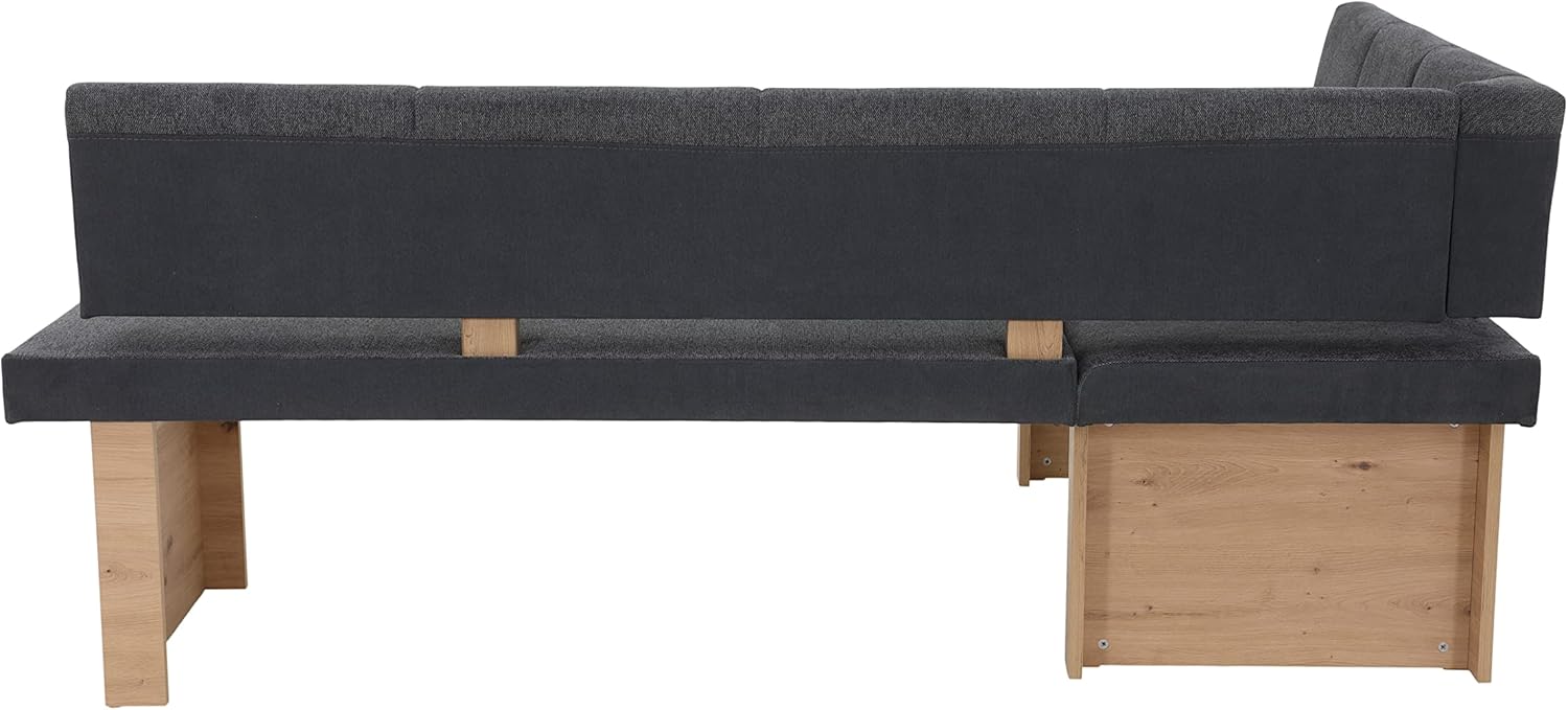Hela Tische, Eckbank, Sitzbank Linn, Webstoff Anthrazit, Holzgestell Artisan Eiche, li-re montierbar, Belastbakeit ca. 300kg, Maß 200x140x83cm