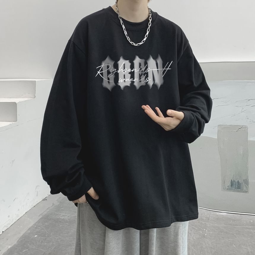 blastealle - Sweatshirt met ronde hals en letterprint