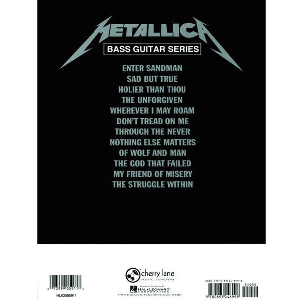 Cherry Lane Music Company Metallica Black Album (Bass)