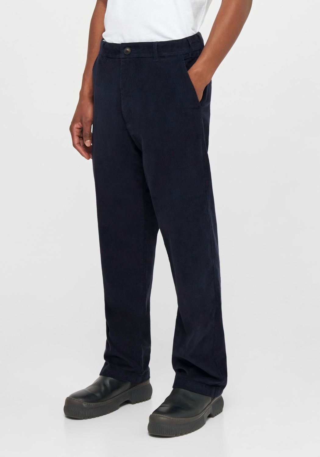 Knowledge Cotton Apparel Cord-Hose Flint Wide Corduroy Chino Pants Night Sky