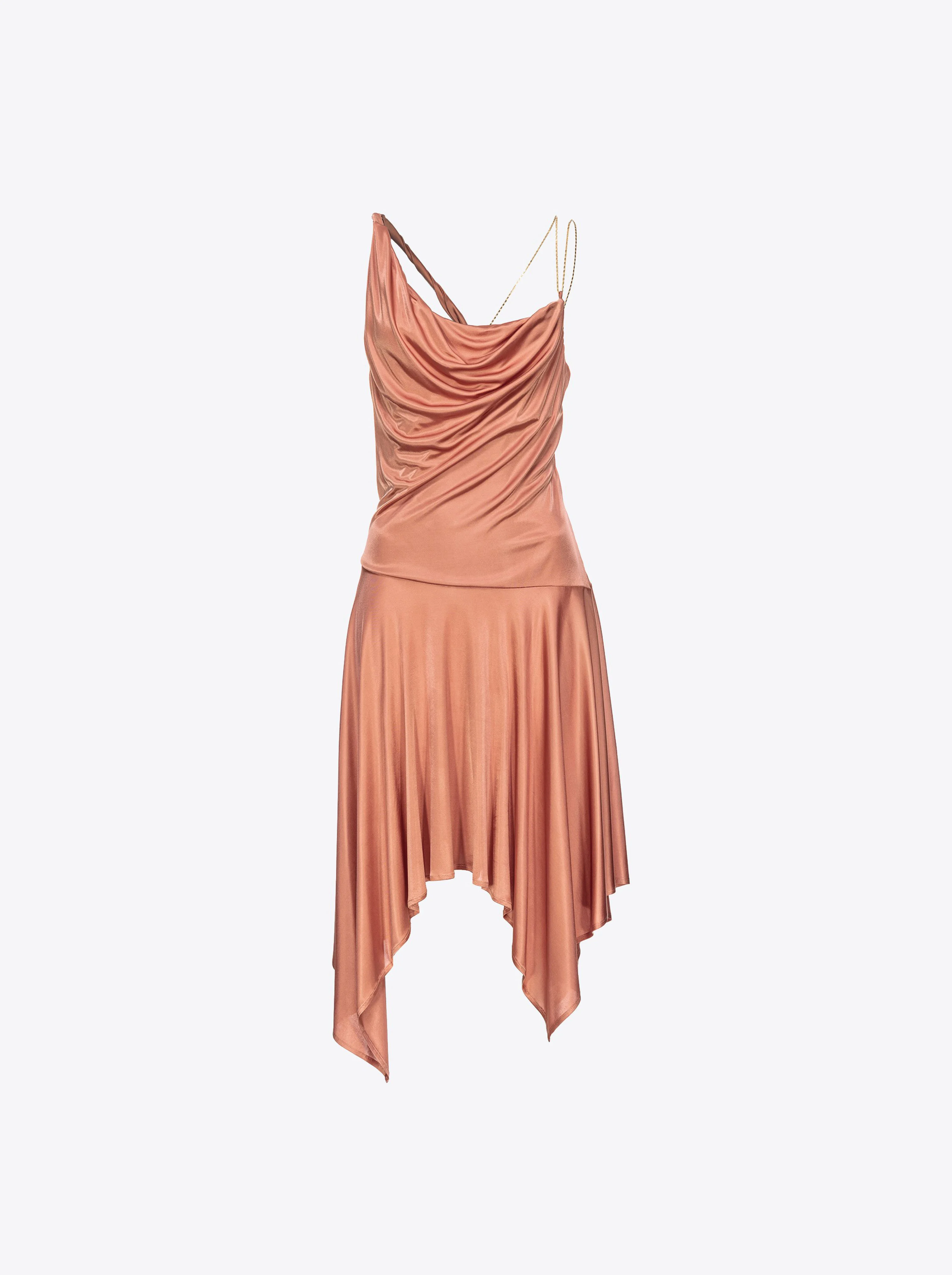 Robe drapée à chaînette | Orange