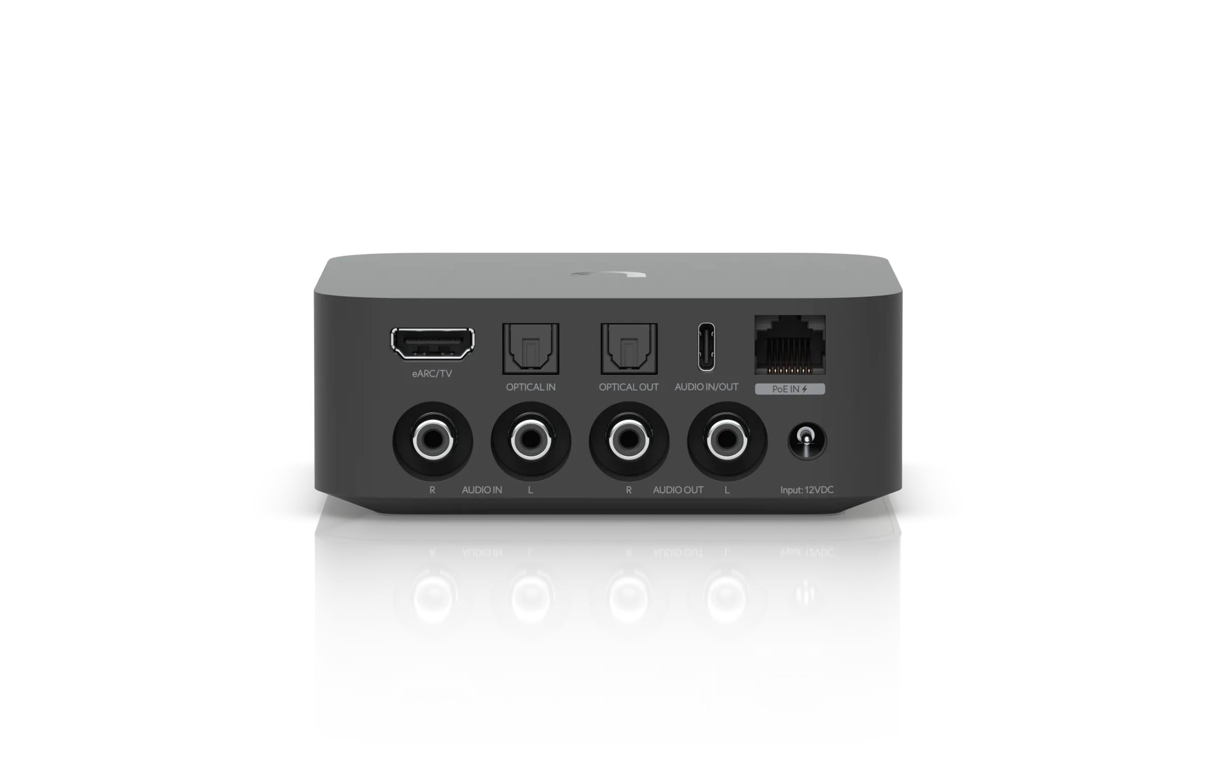 PoE Audio Port Schwarz<br>Ein digitaler Audiostreamer mit ultrakompaktem, vielseitigem Design und einem intuitiven Steuerungssystem, das mehrere Musik-Streaming-Dienste und skalierbare Mehrzonen-Installationen unterstützt