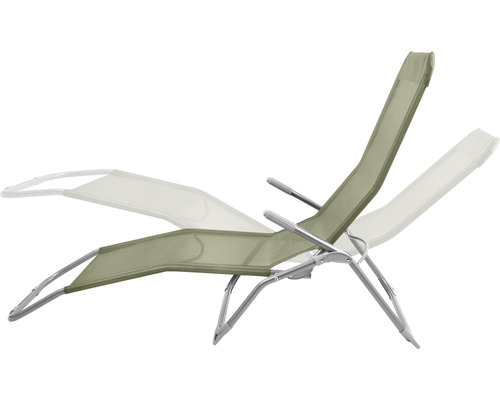 Garden Place Bella ligstoel met stof, opvouwbaar, khaki