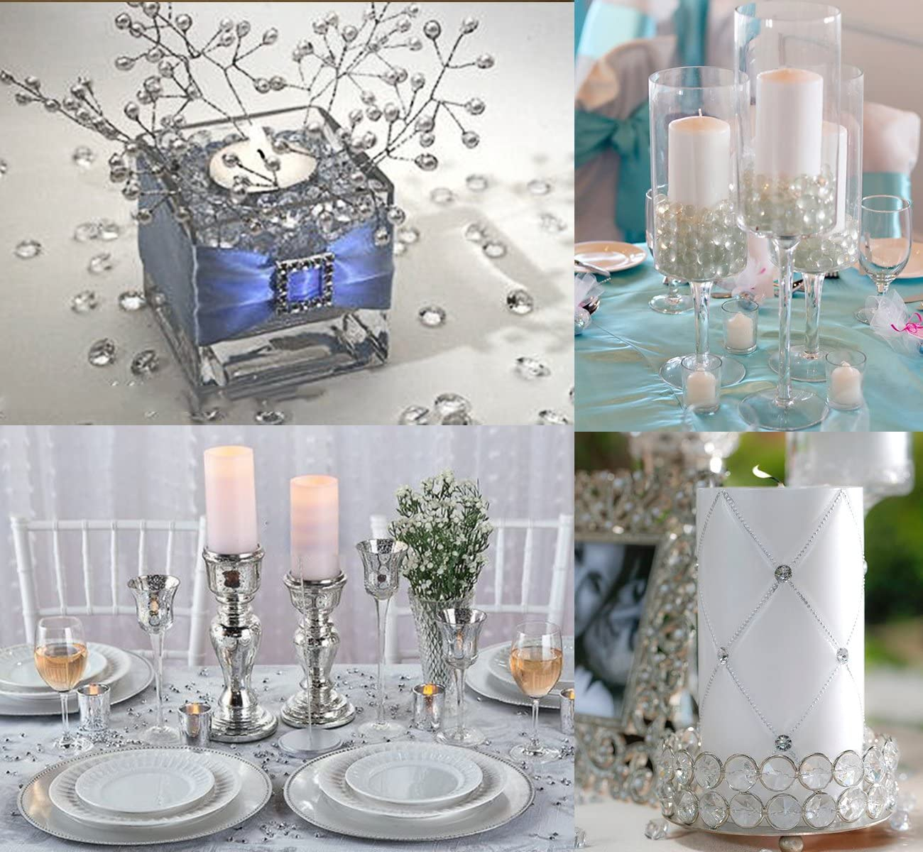 (1000er Set) 6mm Bastel Steine im Diamanten Look Tisch Deko Party / Geburtstag / Hochzeit - Transparent