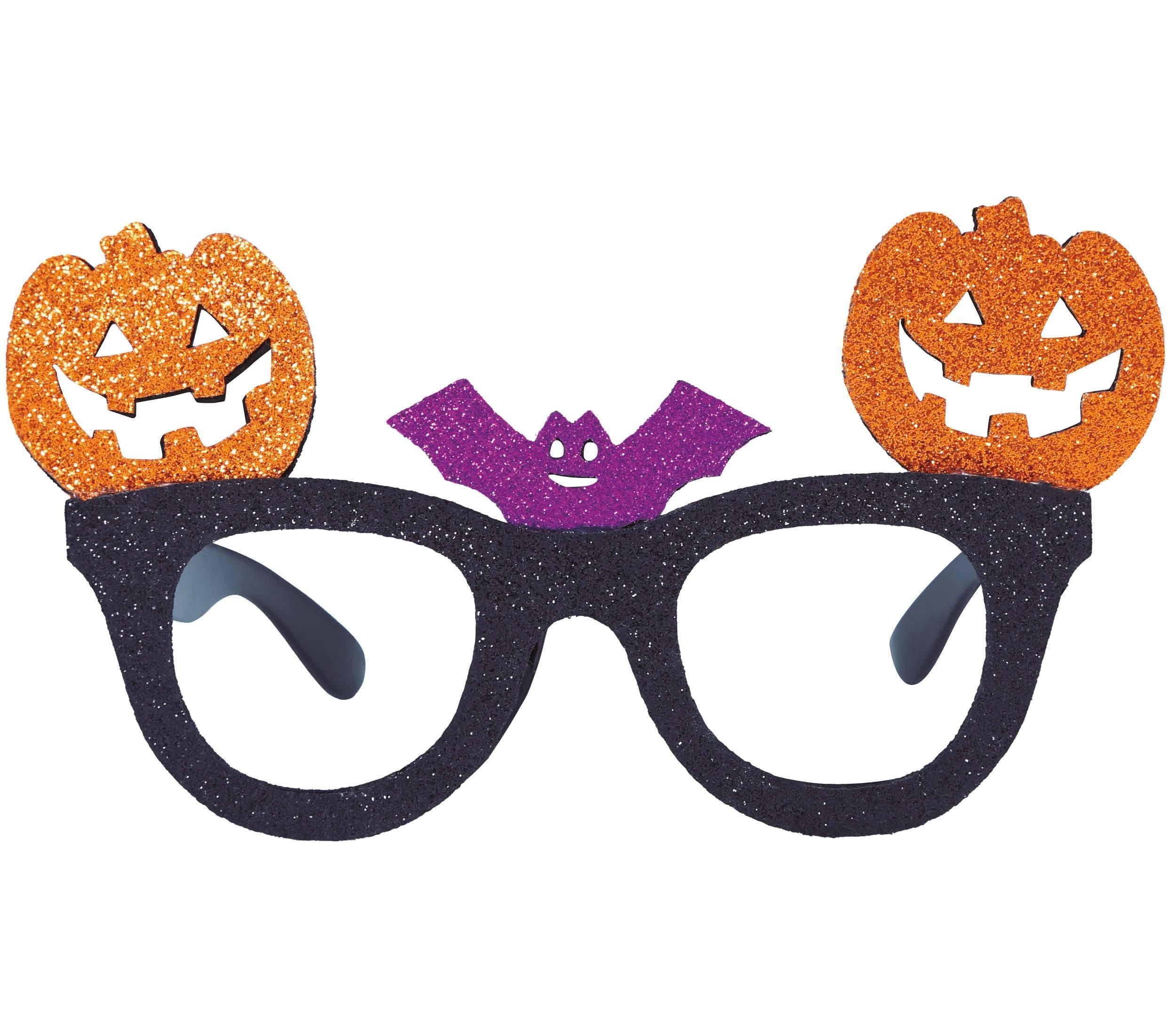 Halloween Bril Pompoen Glitter