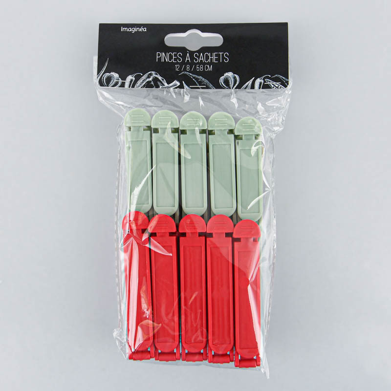 Lot de 12 pinces à sachets