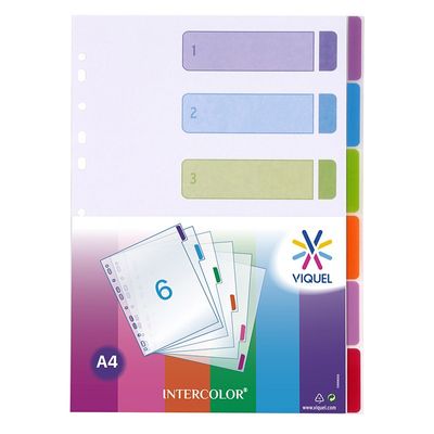 Viquel Intercolor - Intercalaire 6 positions - A4 - polypropylène coloré