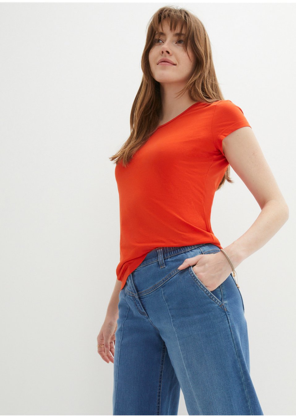 T-shirt extensible à manches courtes