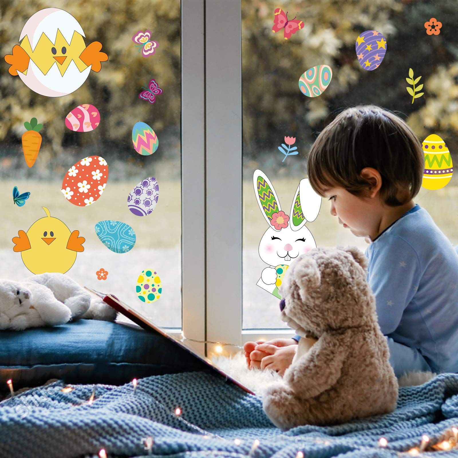 (120er Set) Wandtattoo Aufkleber Oster Home Deko Fenster Sticker - Hasen