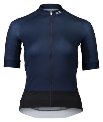 Maillot Manches Courtes Femme Poc Essential Road Bleu Foncé