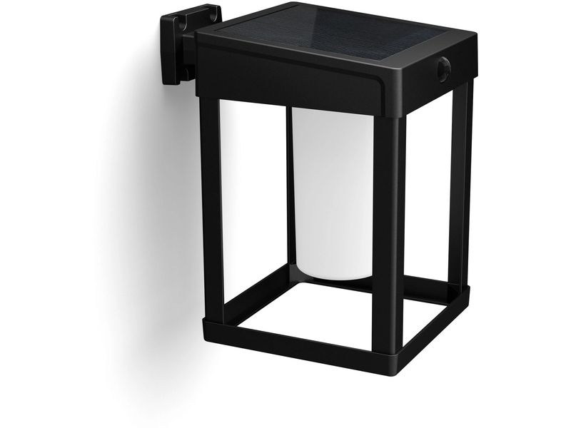Philips Camill UE Wandleuchte Solar SQ schwarz 3000K Aussenwandleuchte