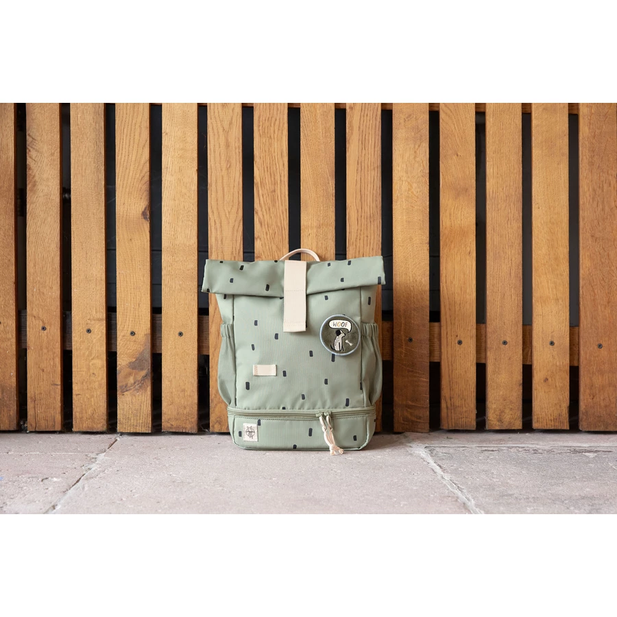 LÄSSIG Mini Rolltop Backpack Happy Prints light olive