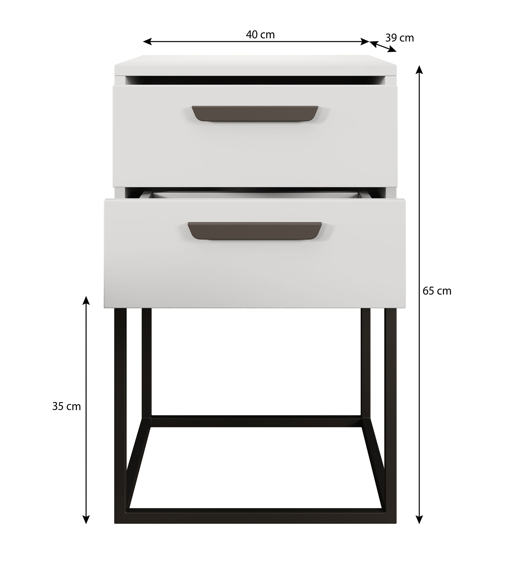 Meubella - Nachtkastje Sylvester 8 - Eiken - 40 cm