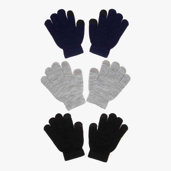 3 paar kinder handschoenen blauw