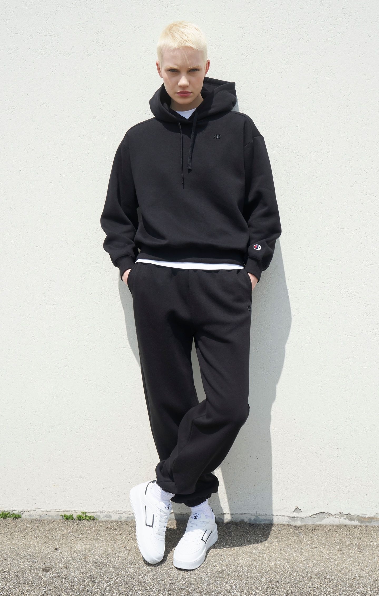 Rochester Hooded Sweatshirt Small Logo Dame KK001/Black Beauty