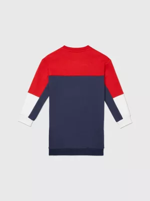Vestido de moletom adaptável com blocos de cores