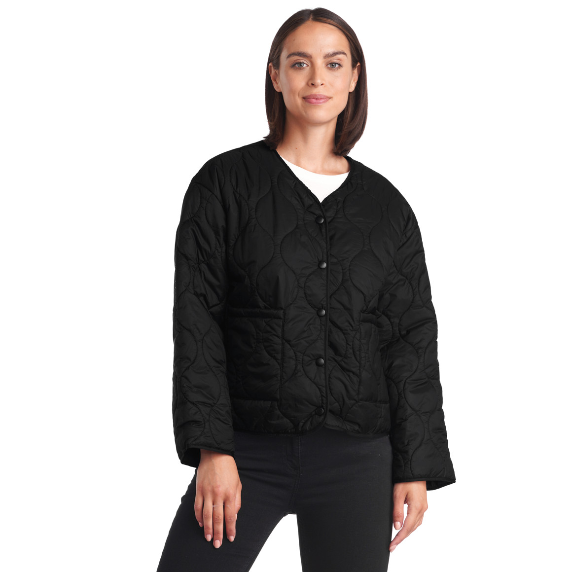 Gina Benotti Damen Steppjacke mit leichter Wattierung schwarz