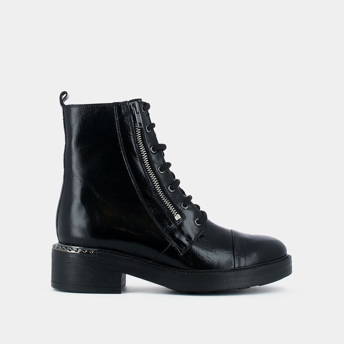 Bottines à lacets  en cuir noir