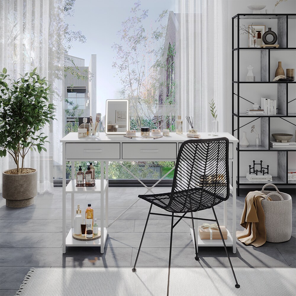 Vicco Schminktisch Chino Weiß 120 cm mit 3 Schubladen