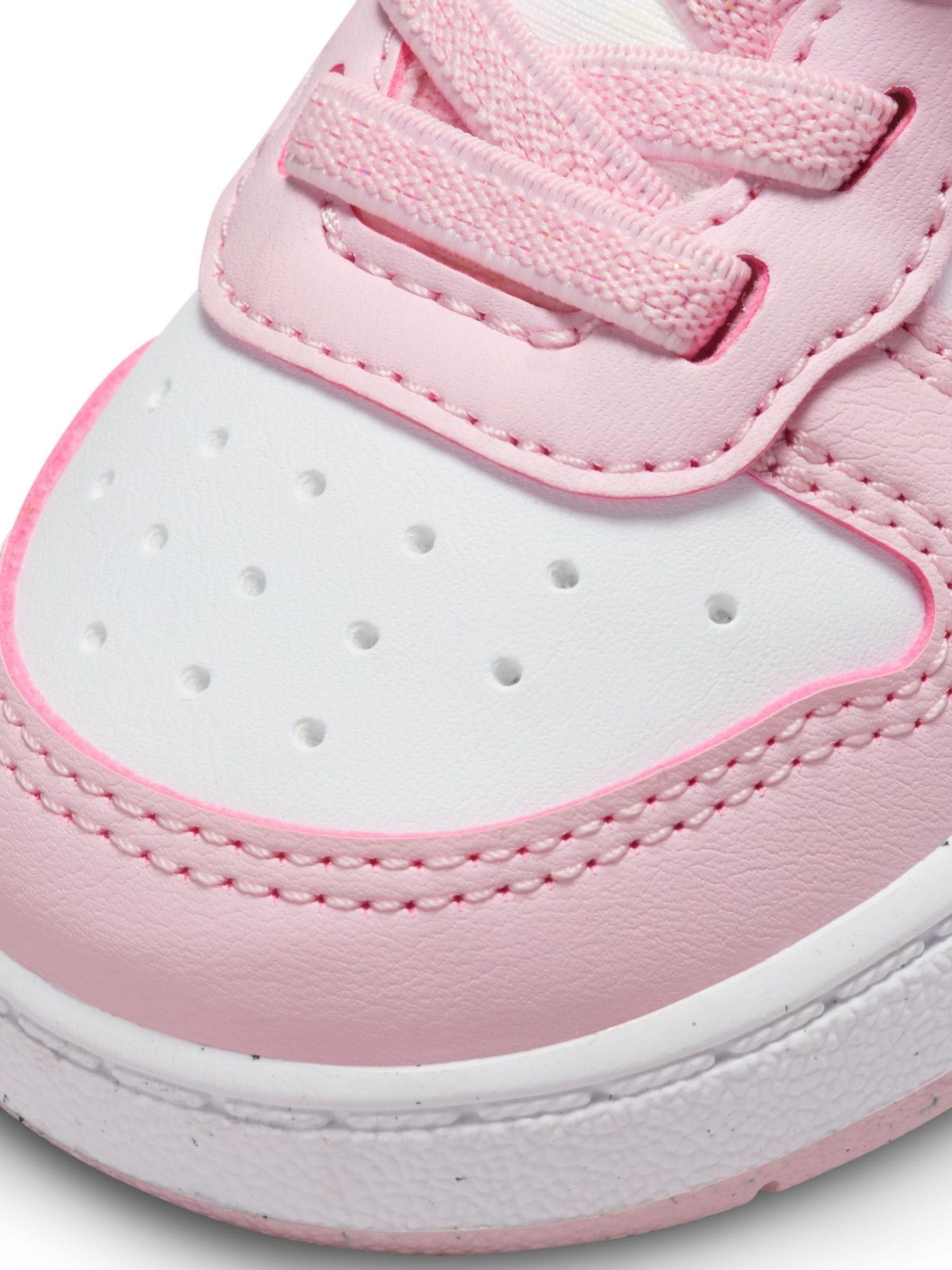 Wit/roze - Nike - Court Borough - Lage recraft-peutersneakers
