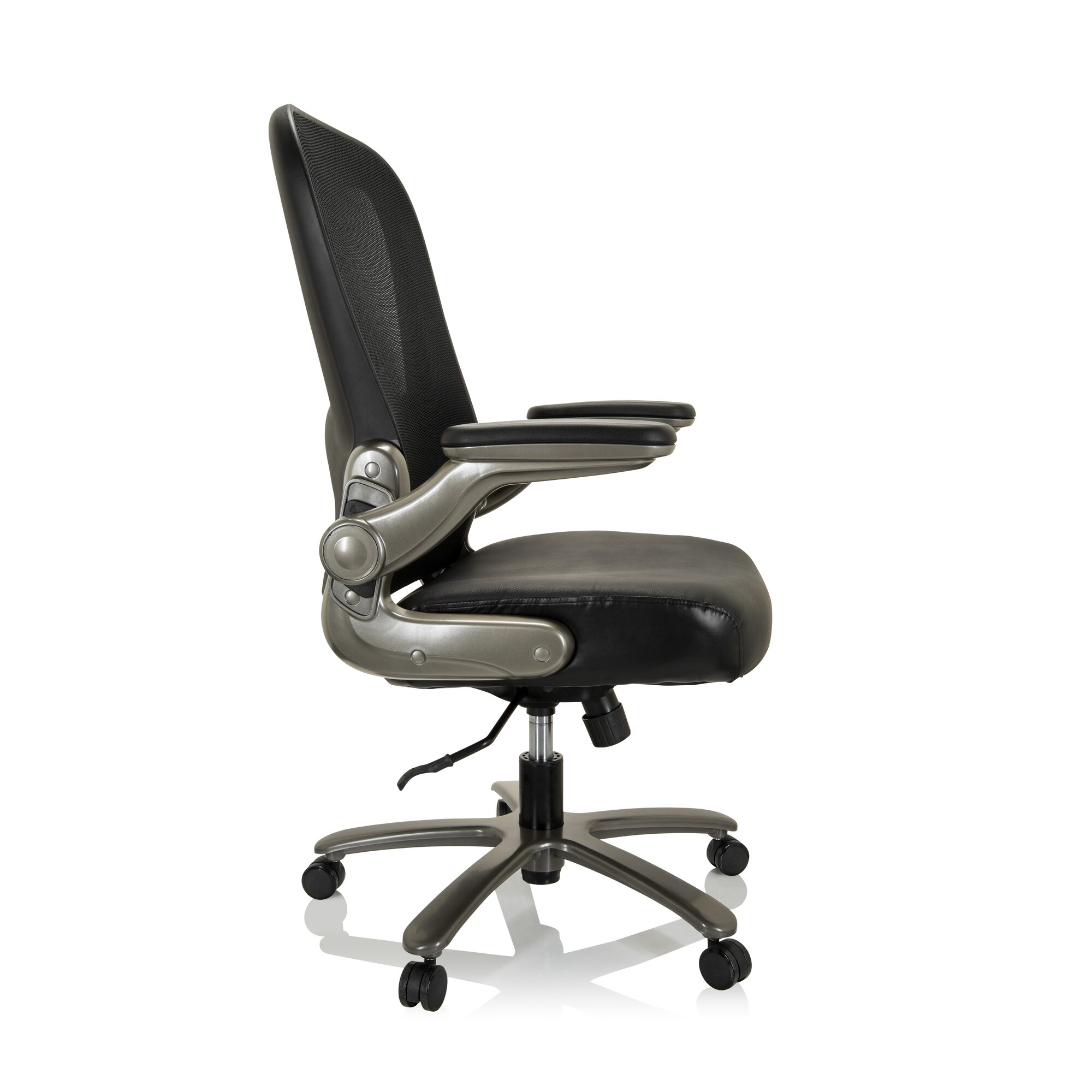 XXL Drehstuhl INSTRUCTOR XXL T I Netzstoff/Leder mit abklappbaren Armlehnen hjh OFFICE