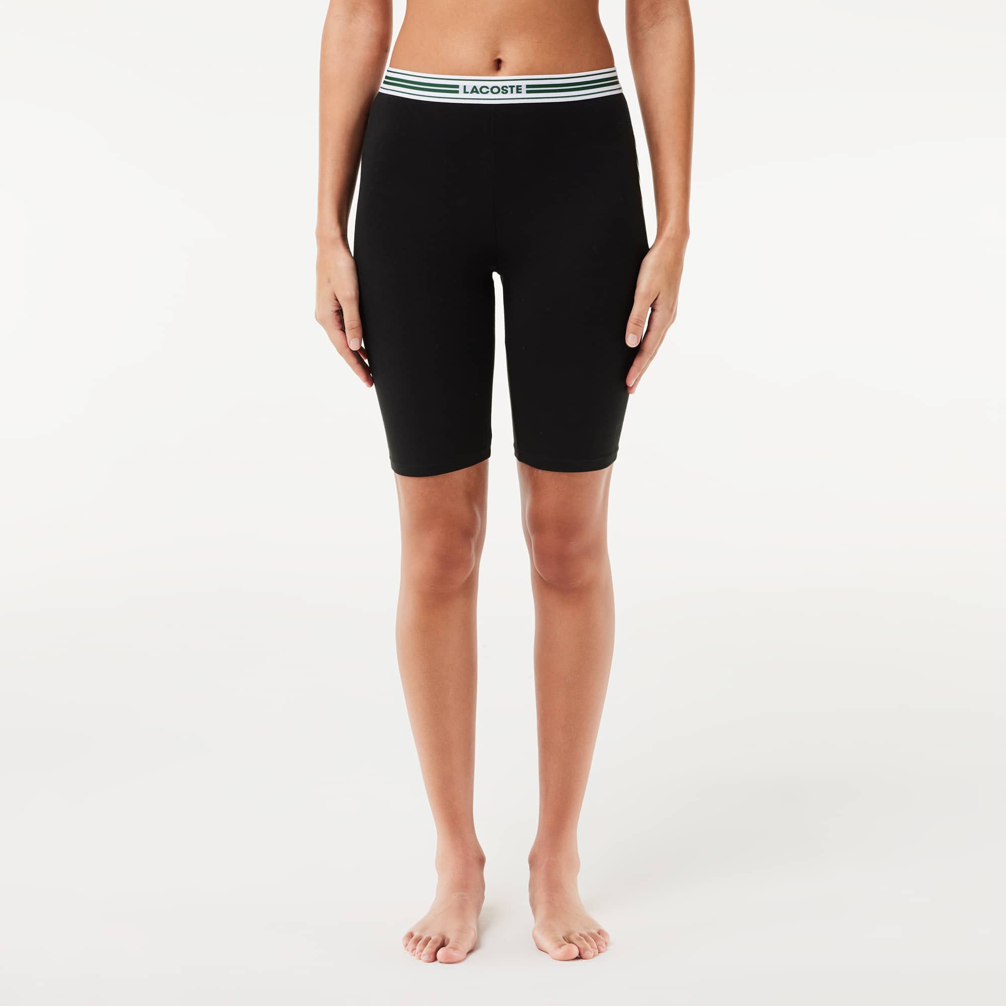 Cycliste d'intérieur à ceinture siglée en coton Vêtements d’intérieur & de nuit - Noir - Lacoste - Femme