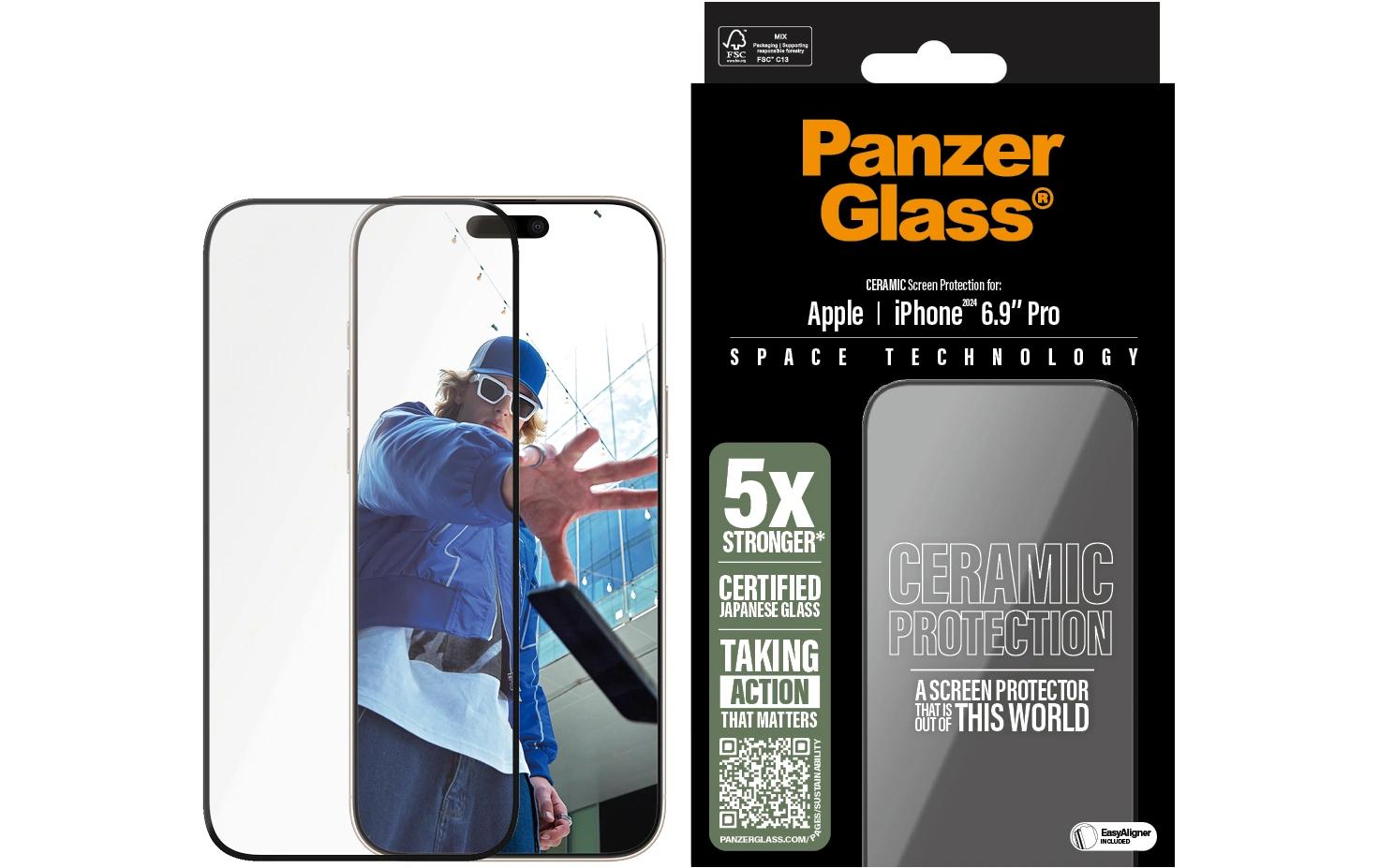 Displayschutz Ultra Wide Fit Ceramic iPhone 16 Pro MaxCeramic-Display-Schutzfolie für das Apple iPhone 16 Pro Max