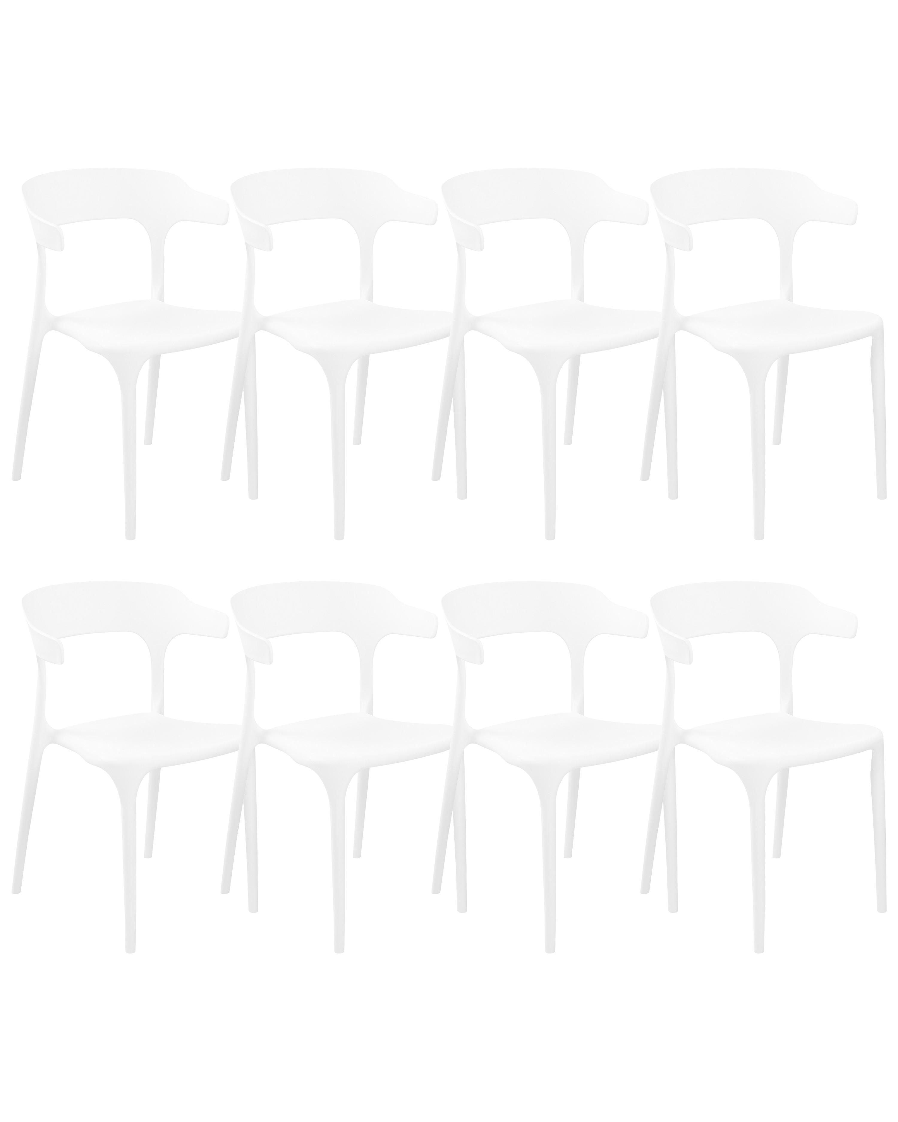 Set van 8 eetkamerstoelen GUBBIO Wit