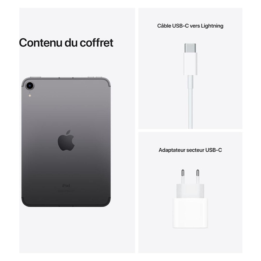 Apple iPad mini (2021) Wi-Fi + Cellular - 64 Go - Gris sidéral