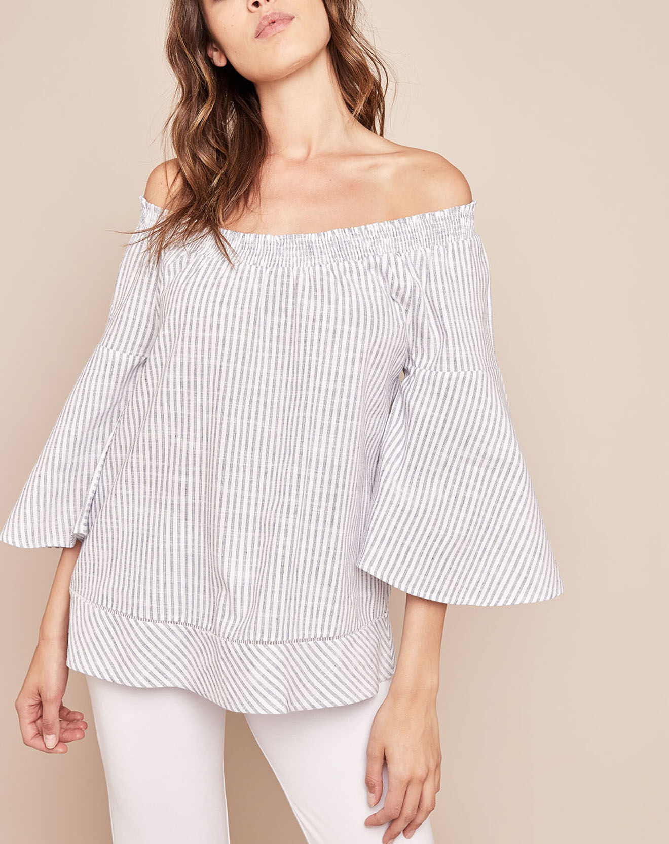 Le Chat Blouse Paradis à rayures bleu clair/blanc