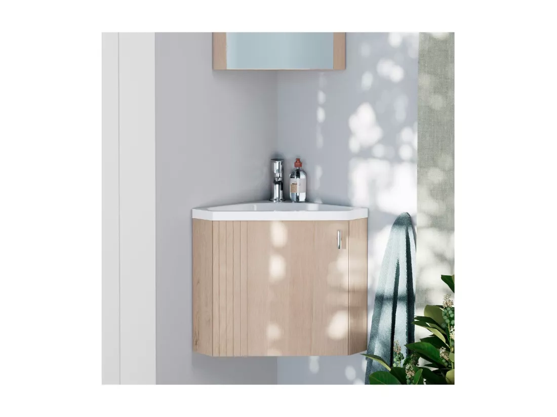 Ensemble meuble lave-mains d'angle KODA + Robinet TAP